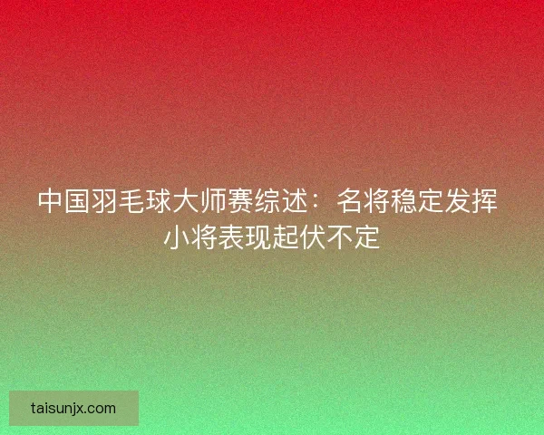 中国羽毛球大师赛综述：名将稳定发挥 小将表现起伏不定